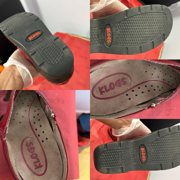 Klogs Red Leather Upper Floral Cutout Slip On Mary Janes Size 8M - “Sander” - Picture 16 of 16